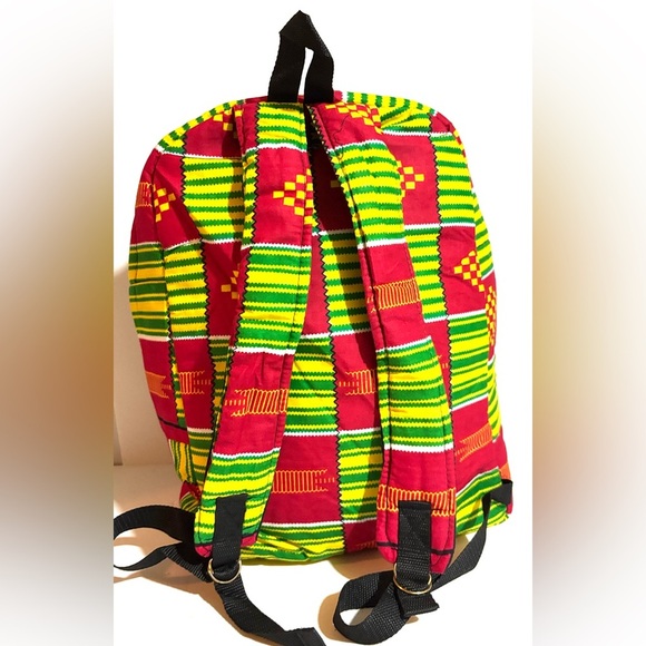 African ankara unisex handmade geometric backpack - Picture 2 of 4